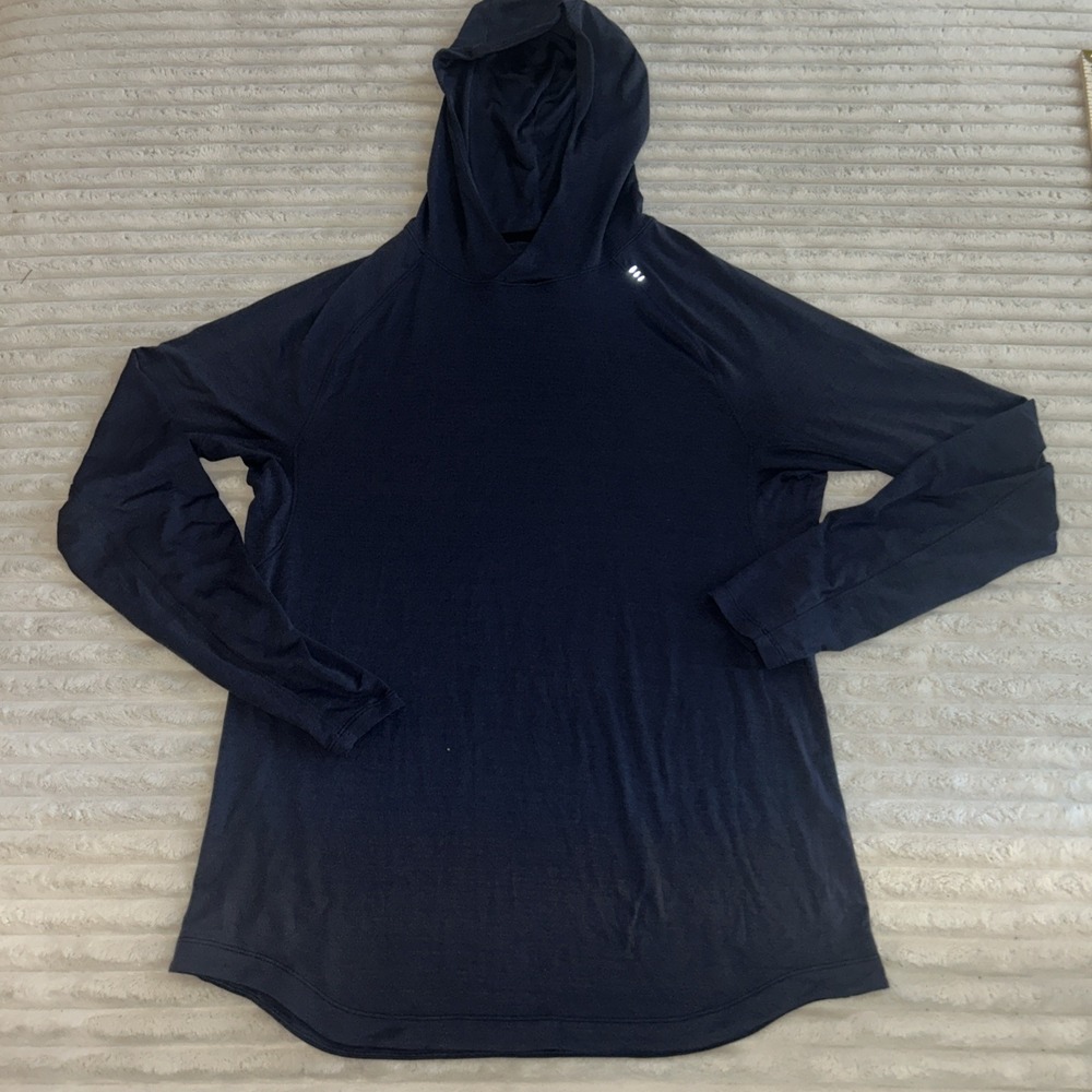 Lululemon License To Train Hoodie Long Sleeve Shirt Fits Mens Medium Blue Hooded